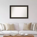 Specchio da parete decorativo in bronzo non smussato 41" x 29" - Amanti Art: Stile moderno, cornice in polistirene, include accessori di montaggio
