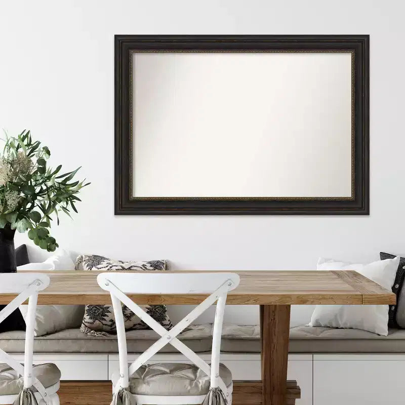 Specchio da parete decorativo in bronzo non smussato 41" x 29" - Amanti Art: Stile moderno, cornice in polistirene, include accessori di montaggio