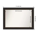 Specchio da parete decorativo in bronzo non smussato 41" x 29" - Amanti Art: Stile moderno, cornice in polistirene, include accessori di montaggio