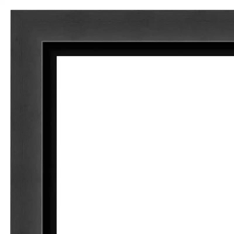 Specchio da Parete per Bagno 31"x31" Senza Bisello Tuxedo Black - Amanti Art: Quadrato Moderno, Cornice in Polistirene