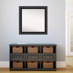 Specchio da Parete per Bagno 31"x31" Senza Bisello Tuxedo Black - Amanti Art: Quadrato Moderno, Cornice in Polistirene