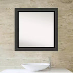 Specchio da Parete per Bagno 31"x31" Senza Bisello Tuxedo Black - Amanti Art: Quadrato Moderno, Cornice in Polistirene