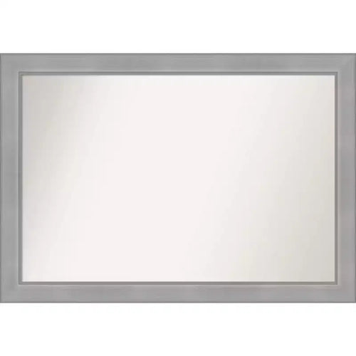 40" x 28" Non-Beveled Vista Brushed Nickel Wall Mirror - Amanti Art: Modern Rectangle, Polystyrene Frame