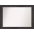 42" x 30" Rustic Plank Espresso Wall Mirror for Bathroom Vanity - Amanti Art: Includes Mounting Hardware