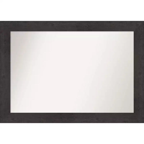 42" x 30" Rustic Plank Espresso Wall Mirror for Bathroom Vanity - Amanti Art: Includes Mounting Hardware