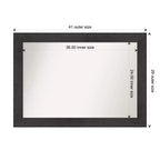 Specchio da parete rustico con doghe color espresso da 42" x 30" per mobiletto bagno - Amanti Art: hardware di montaggio incluso