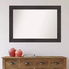 Specchio da parete rustico con doghe color espresso da 42" x 30" per mobiletto bagno - Amanti Art: hardware di montaggio incluso