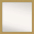 30" x 30" Non-Beveled Grace Brushed Gold Wall Mirror - Amanti Art: Modern Square, Polystyrene Frame