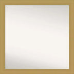 30" x 30" Non-Beveled Grace Brushed Gold Wall Mirror - Amanti Art: Modern Square, Polystyrene Frame