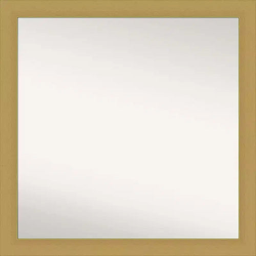 30" x 30" Non-Beveled Grace Brushed Gold Wall Mirror - Amanti Art: Modern Square, Polystyrene Frame