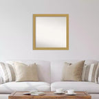 Specchio da parete Amanti Art Grace da 76 x 76 cm, non smussato, oro spazzolato: quadrato moderno, cornice in polistirene