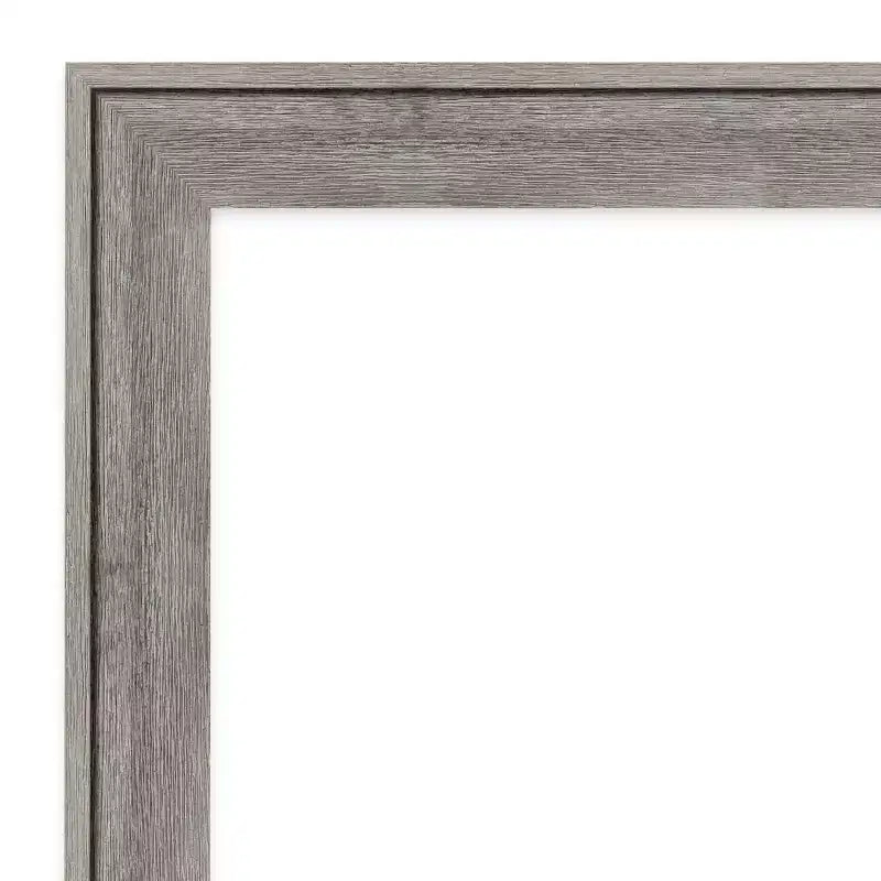 Specchio da parete per bagno Amanti Art Regis Barnwood Gray in legno, senza bisello, 41" x 29": Rettangolare moderno, include ferramenta per il montaggio