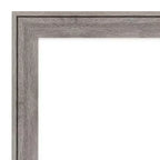 Specchio da parete per bagno Amanti Art Regis Barnwood Gray in legno, senza bisello, 41" x 29": Rettangolare moderno, include ferramenta per il montaggio