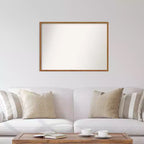 Specchio da parete stretto in legno biondo Carlisle non smussato 39" x 28" - Amanti Art