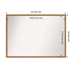 Specchio da parete stretto in legno biondo Carlisle non smussato 39" x 28" - Amanti Art