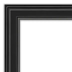 Specchio da parete nero 44" x 33" senza smusso - Amanti Art: rettangolare moderno, cornice in polistirene, include hardware di montaggio