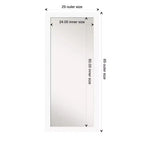 Specchio intero da appoggio da 30" x 66" bianco non smussato per armadio - Amanti Art