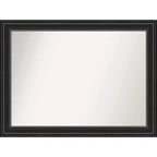 Amanti Art 44"x33" Non-Beveled Ridge Black Bathroom Wall Mirror : Modern Rectangle, Includes Mount Hardware