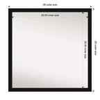 Specchio da parete stretto nero Avon non smussato 28" x 28" - Amanti Art