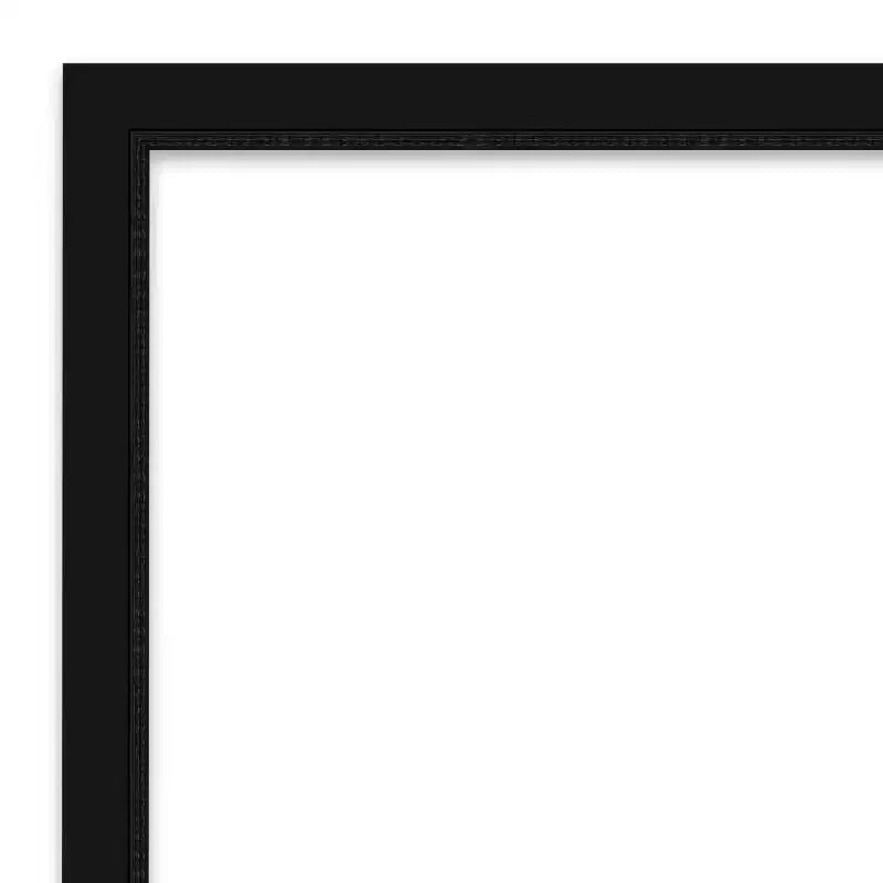 Specchio da parete stretto nero Avon non smussato 28" x 28" - Amanti Art
