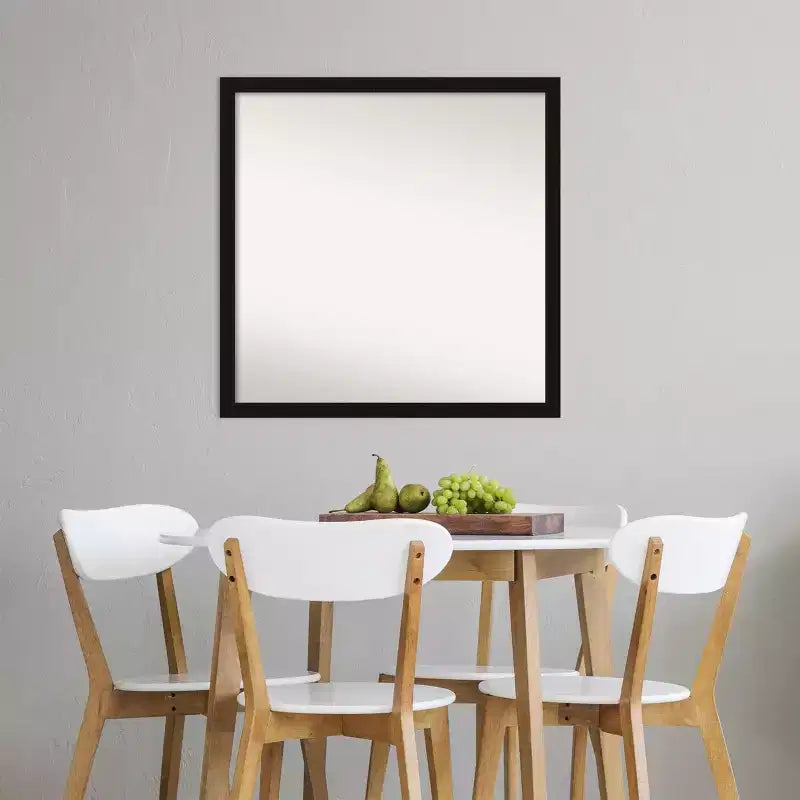 Specchio da parete stretto nero Avon non smussato 28" x 28" - Amanti Art