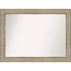 Amanti Art 44"x33" Non-Beveled Trellis Silver Wood Wall Mirror : Modern Design, Includes Mounting Hardware