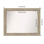 Specchio da parete Amanti Art 44"x33" Trellis in legno argentato non smussato: design moderno, hardware di montaggio incluso