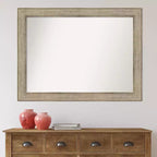 Specchio da parete Amanti Art 44"x33" Trellis in legno argentato non smussato: design moderno, hardware di montaggio incluso
