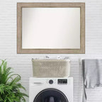 Specchio da parete Amanti Art 44"x33" Trellis in legno argentato non smussato: design moderno, hardware di montaggio incluso