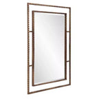 Howard Elliott Specchio da parete e d'accento con cornice in metallo Gavin 33"x23": Rettangolare in ferro, Nessun assemblaggio, Arredamento moderno
