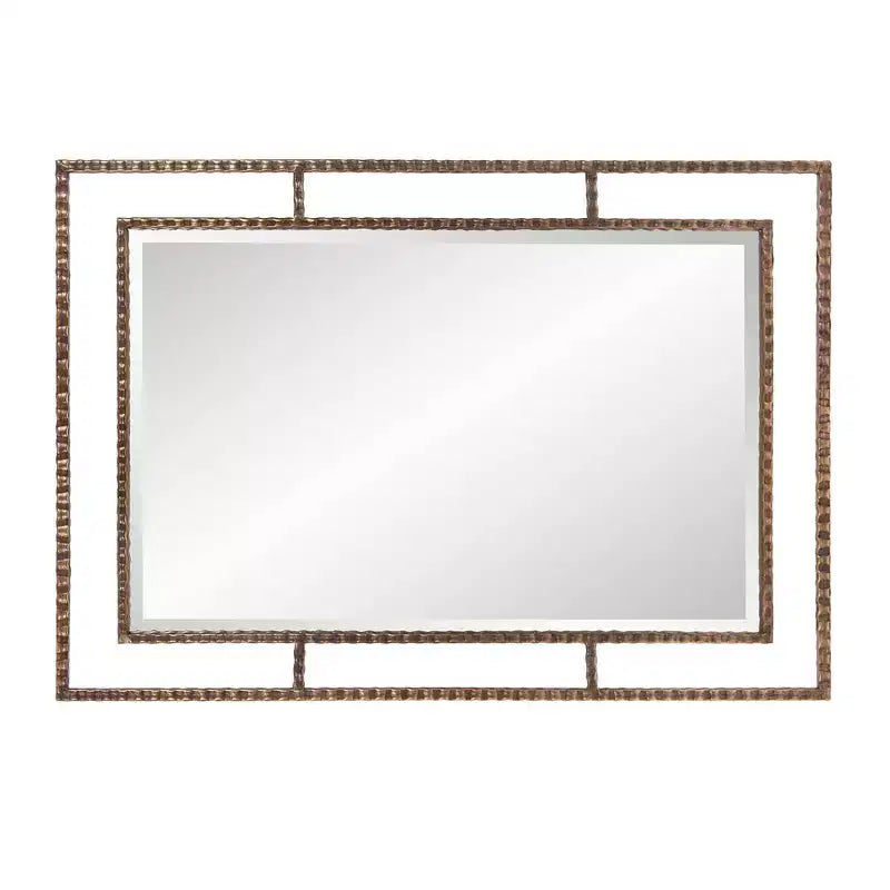 Howard Elliott Specchio da parete e d'accento con cornice in metallo Gavin 33"x23": Rettangolare in ferro, Nessun assemblaggio, Arredamento moderno
