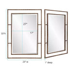 Howard Elliott Specchio da parete e d'accento con cornice in metallo Gavin 33"x23": Rettangolare in ferro, Nessun assemblaggio, Arredamento moderno
