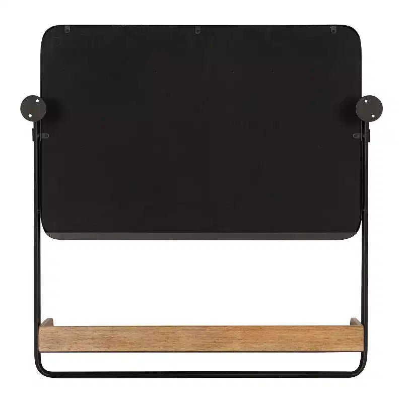 Specchio da parete decorativo Rheeves 66 x 66 cm con mensola Marrone/Nero rustico - Kate & Laurel All Things Decor