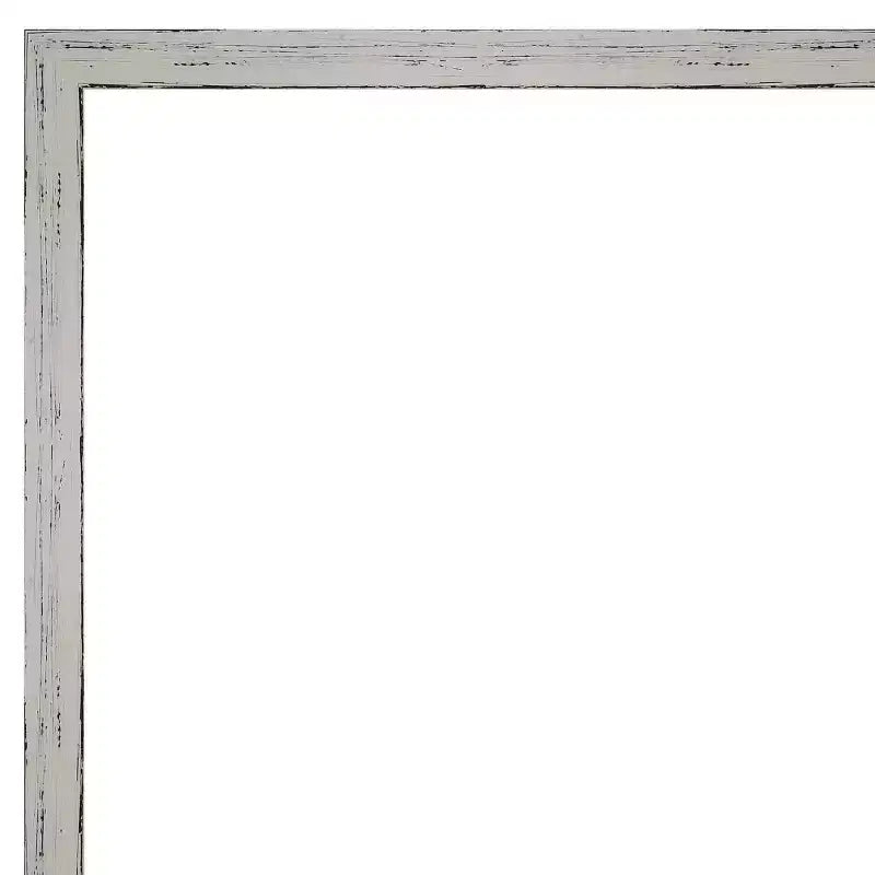 Specchio da parete stretto in legno bianco con shiplap senza smussatura 19" x 25" - Amanti Art: Rettangolare moderno, include hardware di montaggio