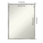 Specchio da parete stretto in legno bianco con shiplap senza smussatura 19" x 25" - Amanti Art: Rettangolare moderno, include hardware di montaggio