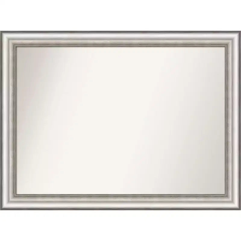 43" x 32" Non-Beveled Salon Silver Wall Mirror - Amanti Art