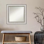 Specchio da Parete con Cornice per Salone Amanti Art Argento 25" x 25"