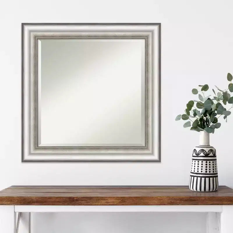 Specchio da Parete con Cornice per Salone Amanti Art Argento 25" x 25"