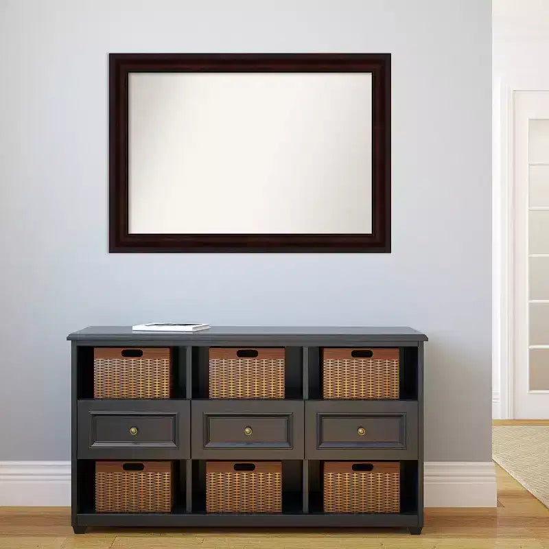 Specchio da Parete Non Smussato Marrone Chicco di Caffè 41" x 29" - Amanti Art
