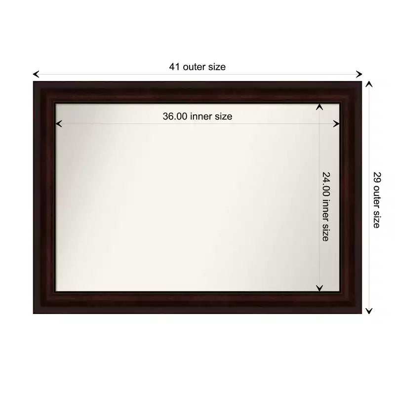 Specchio da Parete Non Smussato Marrone Chicco di Caffè 41" x 29" - Amanti Art