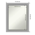Specchio da parete stretto per bagno Amanti Art, 58 x 73 cm, non smussato, con picco, nichel lucido - include accessori per il montaggio