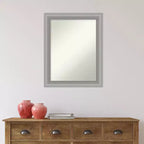 Specchio da parete stretto per bagno Amanti Art, 58 x 73 cm, non smussato, con picco, nichel lucido - include accessori per il montaggio