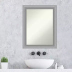Specchio da parete stretto per bagno Amanti Art, 58 x 73 cm, non smussato, con picco, nichel lucido - include accessori per il montaggio