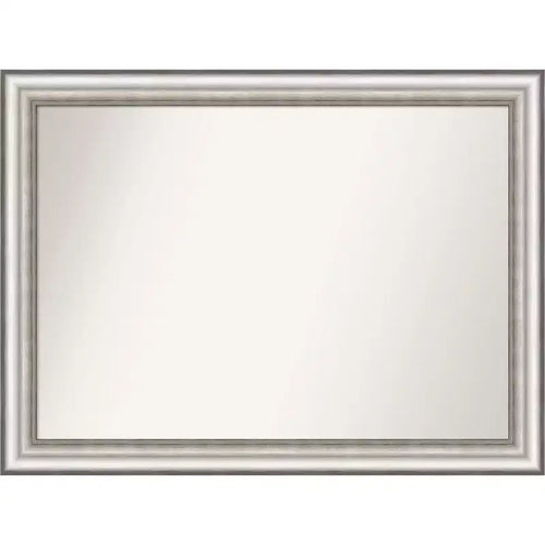 43" x 32" Non-Beveled Salon Silver Bathroom Wall Mirror - Amanti Art: Modern Rectangular, Polystyrene Frame, Wall Mounted
