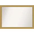 40" x 28" Non-Beveled Grace Brushed Gold Wall Mirror - Amanti Art: Modern Rectangle, Polystyrene Frame, Includes Mount Hardware