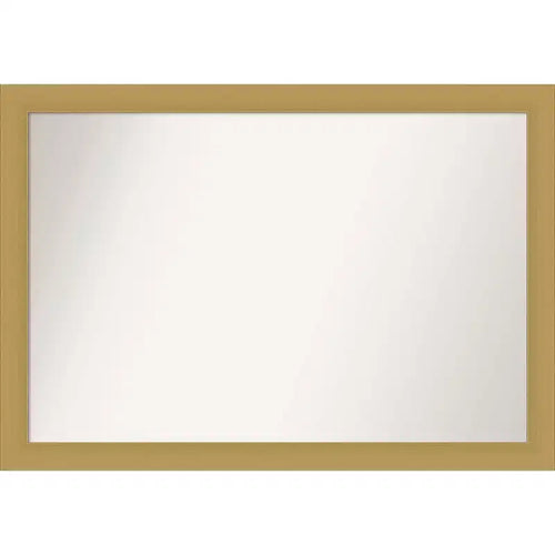 40" x 28" Non-Beveled Grace Brushed Gold Wall Mirror - Amanti Art: Modern Rectangle, Polystyrene Frame, Includes Mount Hardware