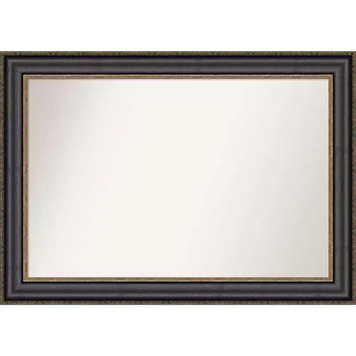 42" x 30" Non-Beveled Thomas Black Bronze Bathroom Wall Mirror - Amanti Art: Rectangle, Polystyrene Frame, Wall Mounted