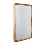 Specchio da Parete in Metallo 36"x24" con Dettaglio Perline Oro - Olivia & May: Specchio Decorativo Rettangolare Moderno, Nessun Montaggio Richiesto