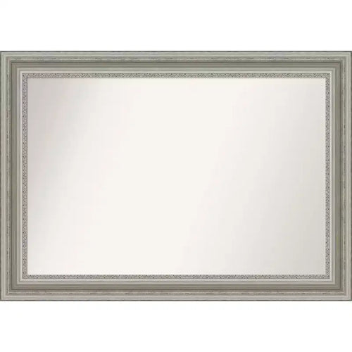 42" x 30" Non-Beveled Parlor Silver Wall Mirror - Amanti Art