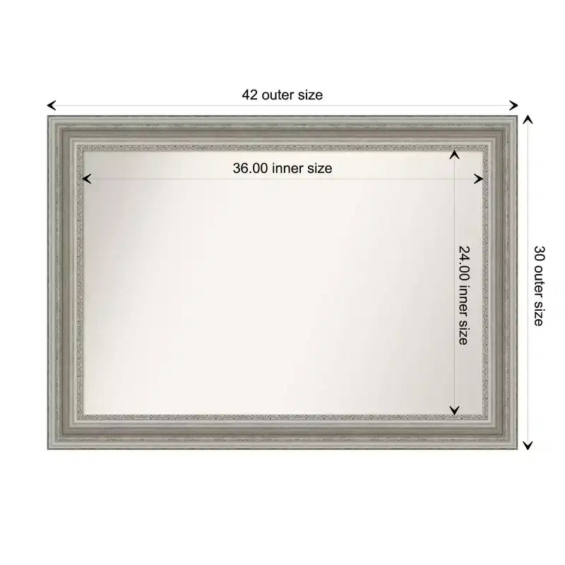 Specchio da Parete Parlor Non Smussato 42" x 30" color Argento - Amanti Art